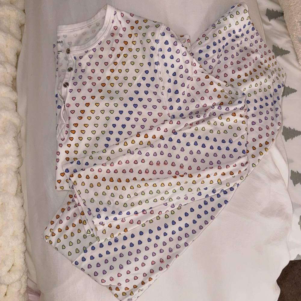 women’s roller rabbit long sleeve disco heart pajamas